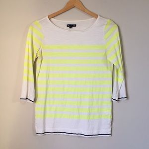 Gap neon yellow striped shirt - 3/4 sleeves